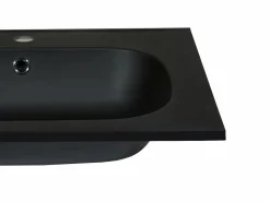 Shower & Design Lavabo encastrable de resina efecto piedra, , L60 x l46 cm, OKIWA Negro