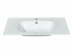 Shower & Design Lavabo encastrable de resina efecto piedra, , L80 x l46 cm, OKIWA