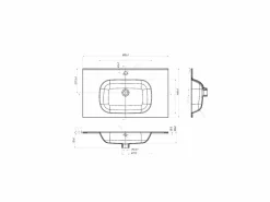 Shower & Design Lavabo encastrable de resina efecto piedra, , L80 x l46 cm, OKIWA