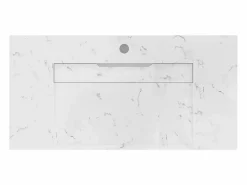 Clearance Lavabo flotante de solid surface blanca - 90 cm - TAKOTNA Lavabo
