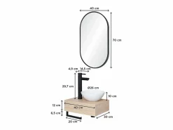 Lavabo grueso + lavabo + grifo + espejo SOHO
