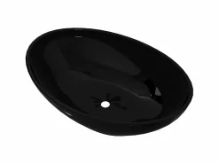 Lavabo ovalado de cerámica 40x33 cm ES66274 Negro