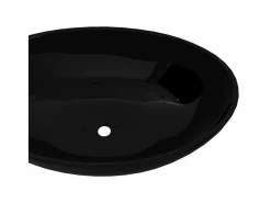 Lavabo ovalado de cerámica 40x33 cm ES66274 Negro