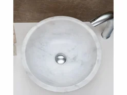 Discount Lavabo redondo de mármol hecho a mano para un toque de lujo intemporal Lavabo