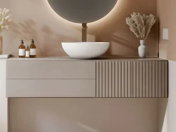 Shower & Design Lavabo redondo de solid surface - 40 cm - - IMJA