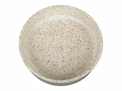 New Shower & Design Lavabo redondo de terrazo rosa, D39 x Alt. 12 cm, DUKAT Rosa / Blanco
