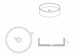 New Shower & Design Lavabo redondo de terrazo rosa, D39 x Alt. 12 cm, DUKAT Rosa / Blanco