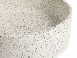 Shower & Design Lavabo redondo de terrazo blanco, D39 x Alt. 12 cm, DUKAT