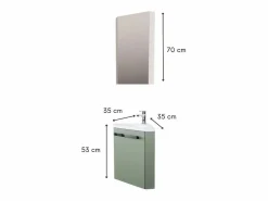 Lavabo rinconero SKINO + lavabo + armario con espejo