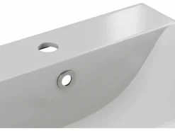 Shower & Design Lavabo semiempotrado de cerámica blanca - - Ancho 51 cm - YASMAC II