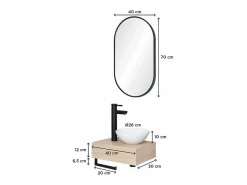 Online Lavabo sobre encimera grueso + lavabo + espejo SOHO Blanco