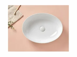 New Lavabo sobre encimera ovalado de cerámica PARMA 51.5 x 40 cm Lavabo