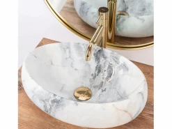 Clearance Lavabo Sobre Encimera Linda Granit White Lavabo