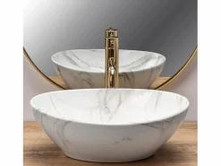 Online Rea Lavabo Sobre Encimera Sofia Shiny Aiax White Blanco