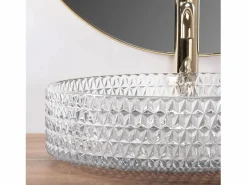 Online Rea Lavabo Sobre Encimera Cristal 39 White Blanco