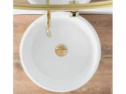 Clearance Rea Lavabo Sobre Encimera Helen White Gold Blanco