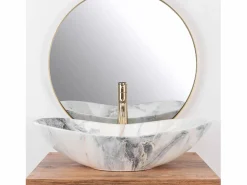 Outlet Rea Lavabo Sobre Encimera Royal Granit Shiny White Blanco
