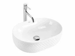 Online Rea Lavabo Sobre Encimera Oktawia Oval White Blanco