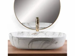 Rea Lavabo Sobre Encimera Cleo 61 Shiny Aiax White