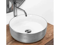 Sale Rea Lavabo Sobre Encimera Sami White Grey Blanco
