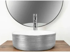 Sale Rea Lavabo Sobre Encimera Sami White Grey Blanco
