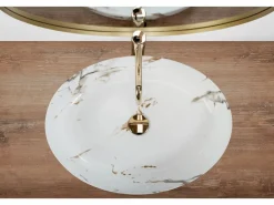 Rea Lavabo Sobre Encimera Queen Carrara Shiny White