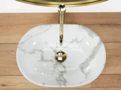 Rea Lavabo Sobre Encimera Amelia Marmo Shiny White Blanco