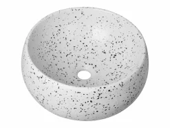 Lavabo sobre encimera redondo de terrazo ZOLI de 40 cm