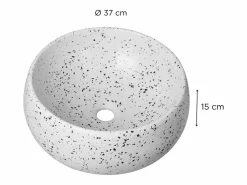 Lavabo sobre encimera redondo de terrazo ZOLI de 40 cm