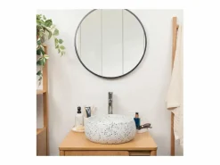 Lavabo sobre encimera redondo de terrazo ZOLI de 40 cm