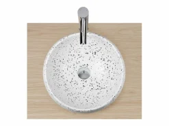 Lavabo sobre encimera redondo de terrazo ZOLI de 40 cm