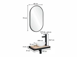 Lavabo SOHO slim + lavabo + grifo + espejo