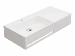 Shower & Design Lavabo suspendido de solid surface con toallero - 90 cm - GANDAKI