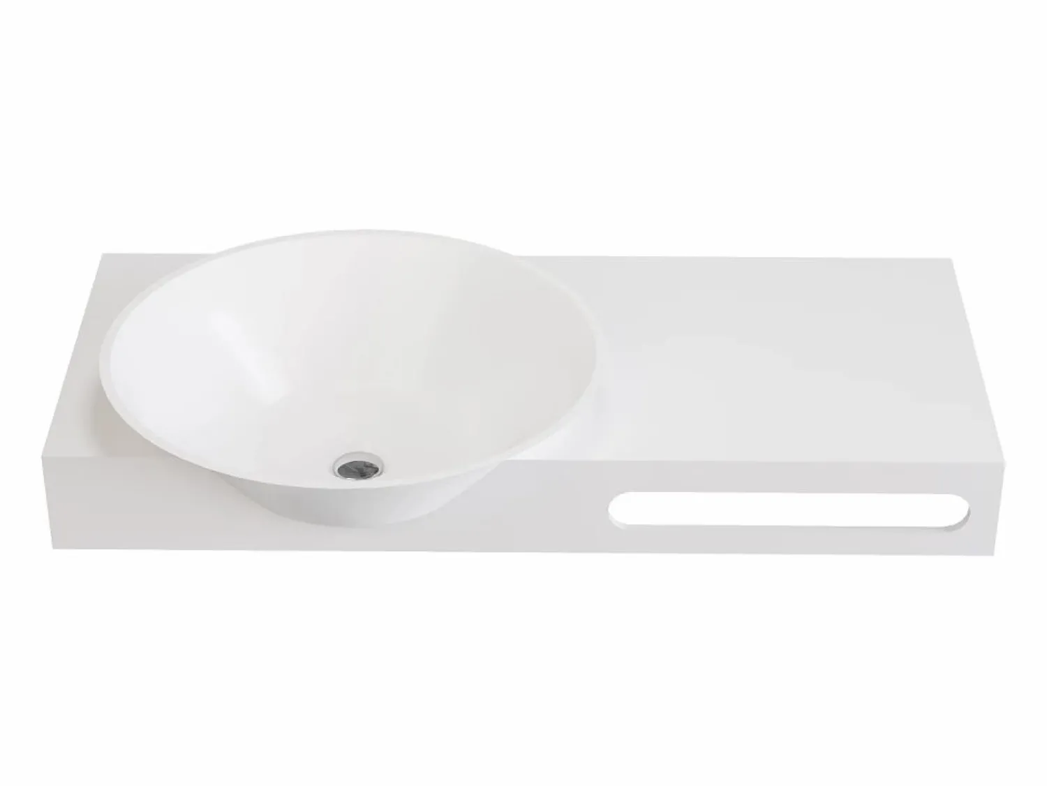 Shower & Design Lavabo suspendido de solid surface con toallero - 100 cm - YUMIKO