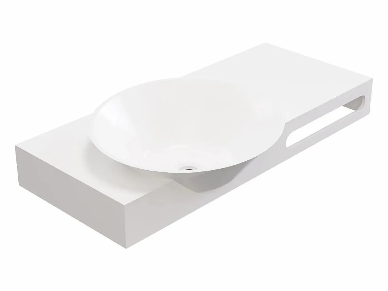 Shower & Design Lavabo suspendido de solid surface con toallero - 100 cm - YUMIKO
