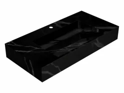 Outlet Shower & Design Lavabo suspendido efecto mármol - 90 cm - TAKOTNA Negro
