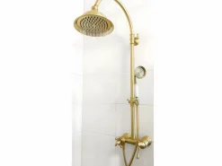 Essebagno Leeds Columna de ducha mecánica retro oro cepillado