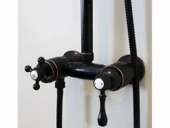 Clearance Essebagno Leeds Columna de ducha mecánica retro negra Negro