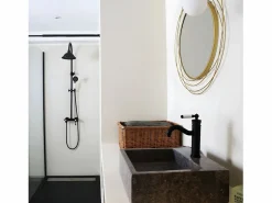Clearance Essebagno Leeds Columna de ducha mecánica retro negra Negro