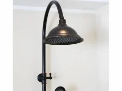 Clearance Essebagno Leeds Columna de ducha mecánica retro negra Negro