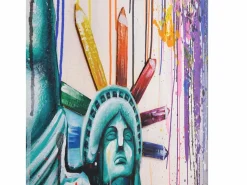 Discount MCW Óleo Estatua de la Libertad pintado a mano Multicolor