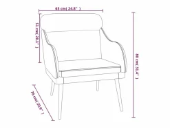 Hot Garden Furniture Leon Scott Sillón de terciopelo marrón 63x76x80 cm Marru00f3n