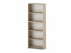 Discount Librería - Estantería multifunción Roble Sonoma 5 niveles 70X30x189cm - Para libros, juguetes y accesorios de oficina Color natural oscuro
