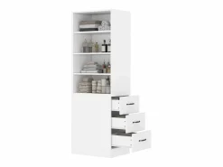 Merax Librería alta de salón - 60 x 38 x 180 cm - con 3 cajones + estantes regulables - aglomerado -