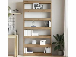 Hot Librería Artesanal de Madera Maciza de Roble 100 x 30 x 198 cm Beige