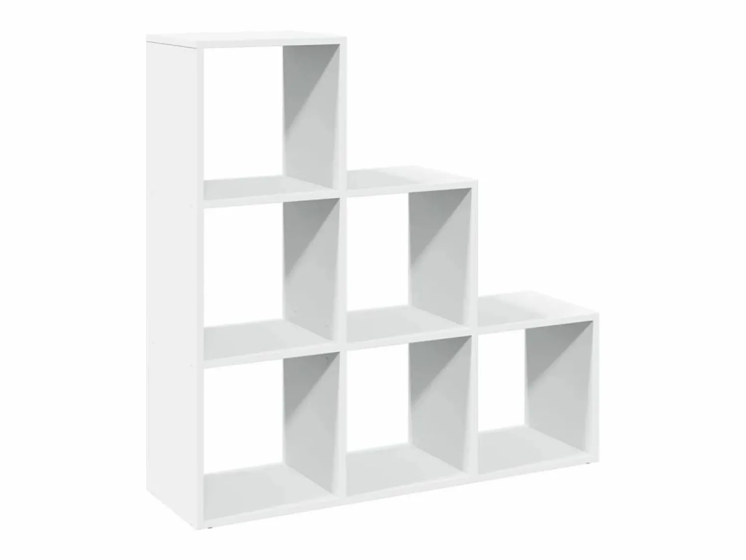 vidaxl Librería biombo de 3 niveles, blanca, 99x29x99 cm, madera de ingeniería Blanco