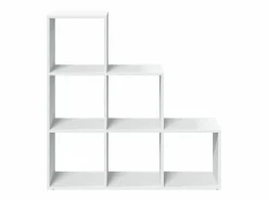 vidaxl Librería biombo de 3 niveles, blanca, 99x29x99 cm, madera de ingeniería Blanco