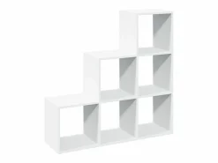 vidaxl Librería biombo de 3 niveles, blanca, 99x29x99 cm, madera de ingeniería Blanco