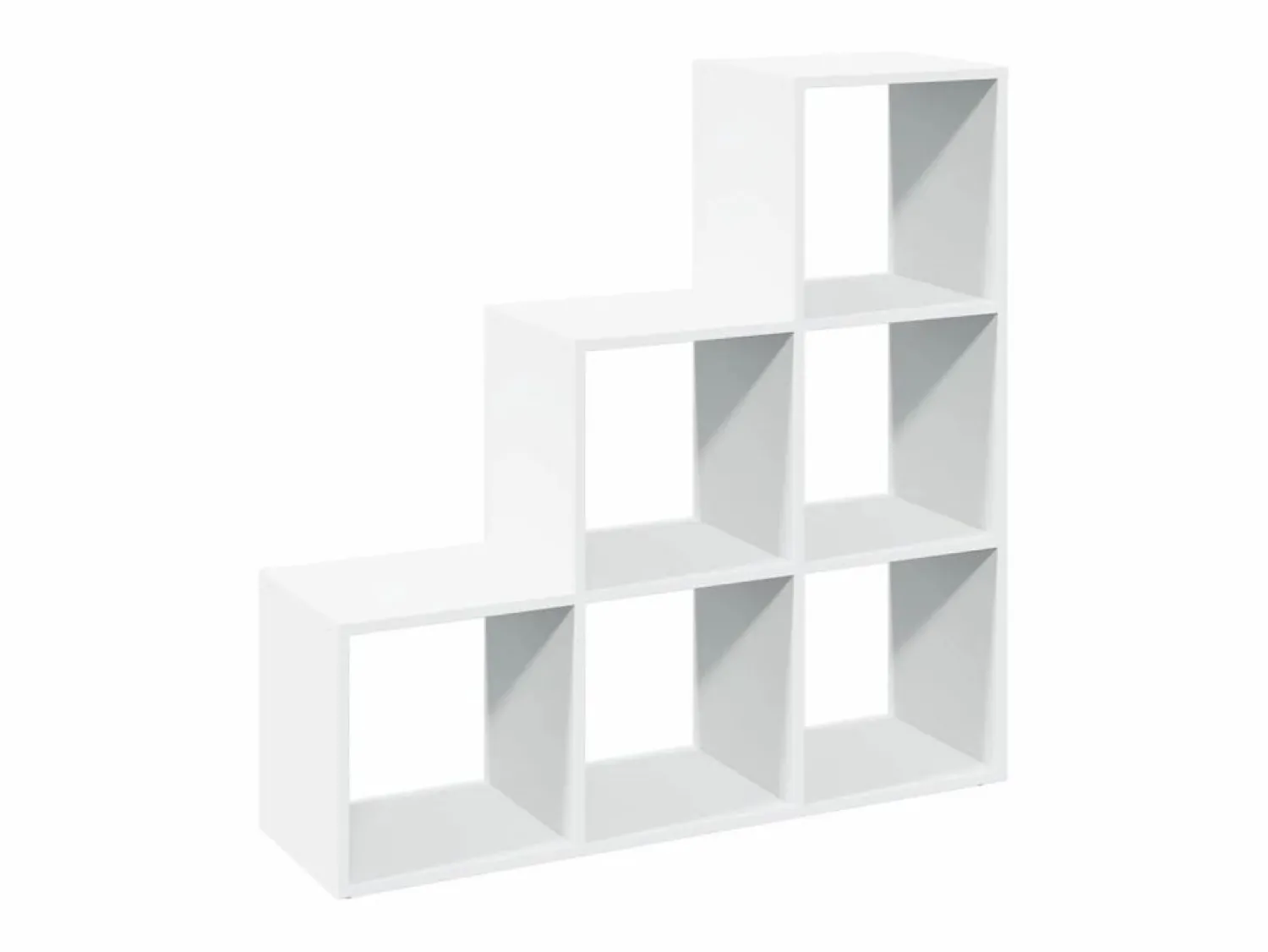 vidaxl Librería biombo de 3 niveles, blanca, 99x29x99 cm, madera de ingeniería Blanco