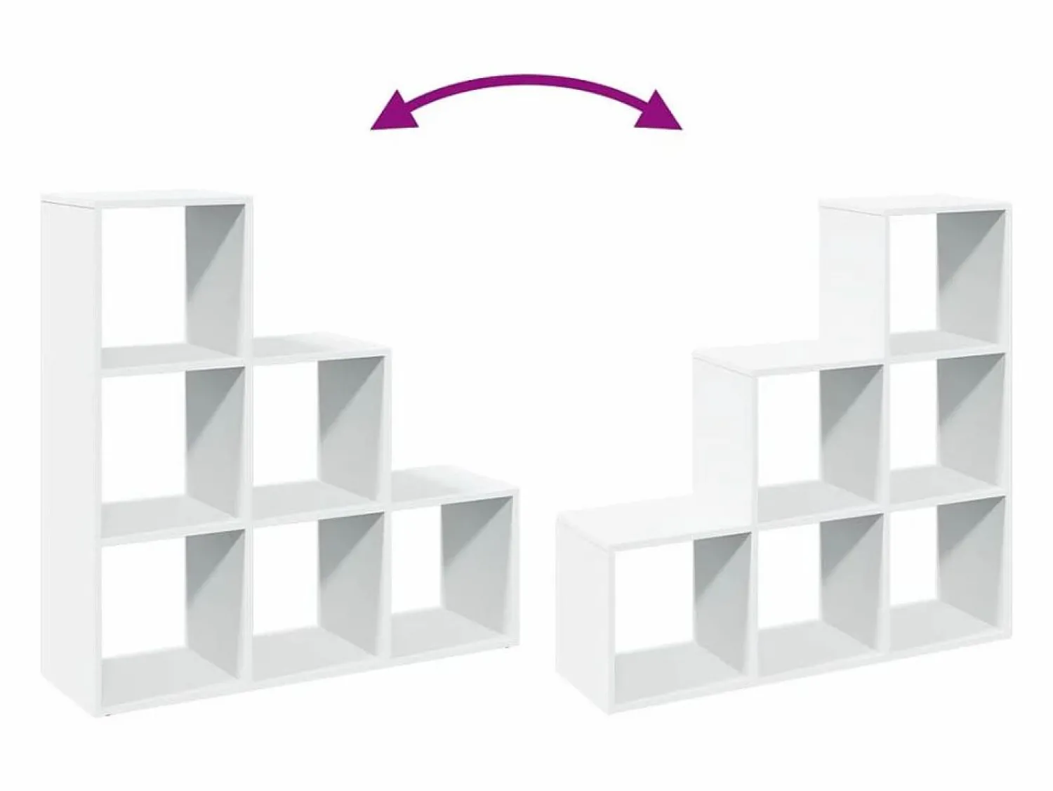 vidaxl Librería biombo de 3 niveles, blanca, 99x29x99 cm, madera de ingeniería Blanco
